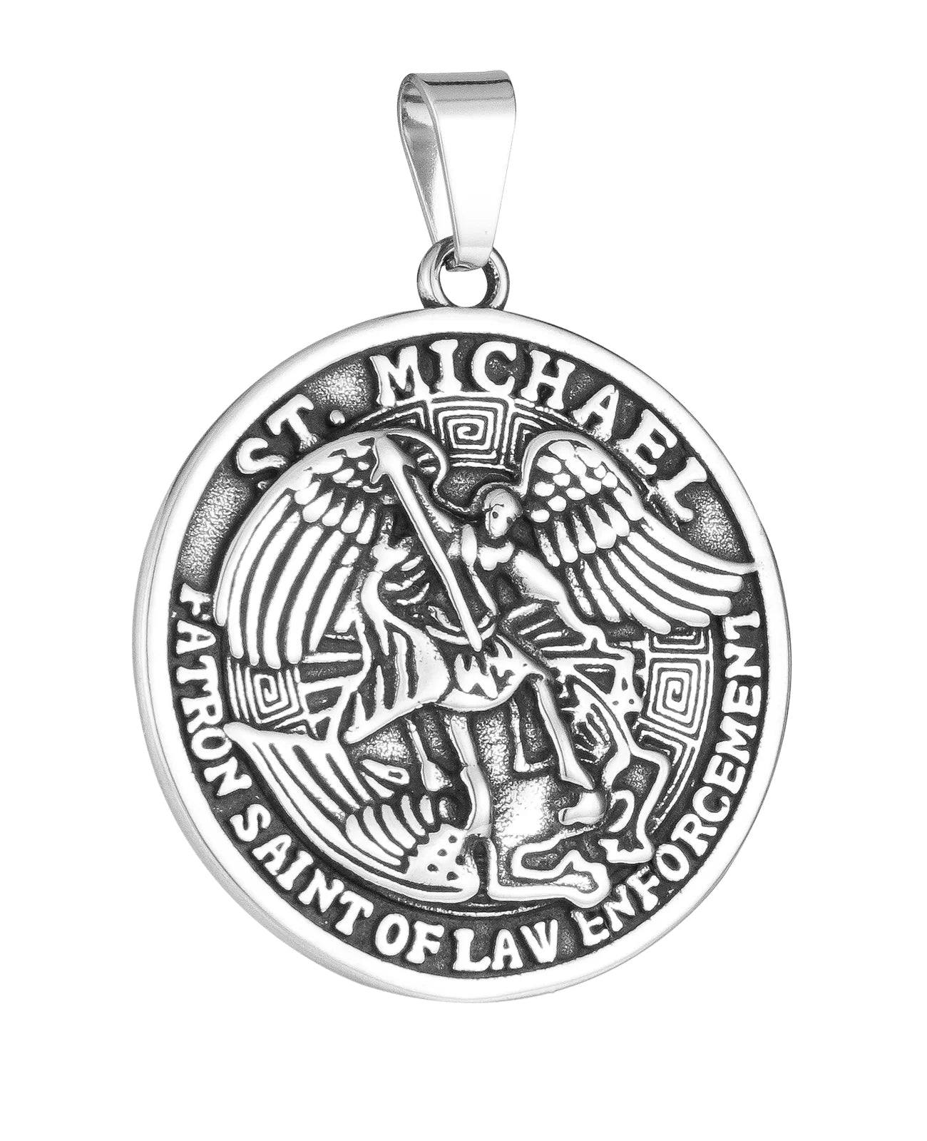 Cottvott Catholic Stainless Steel Vintage Archangel St. Michael Medal for DIY Necklace Keychain Religious Prayer Faith Jewelry